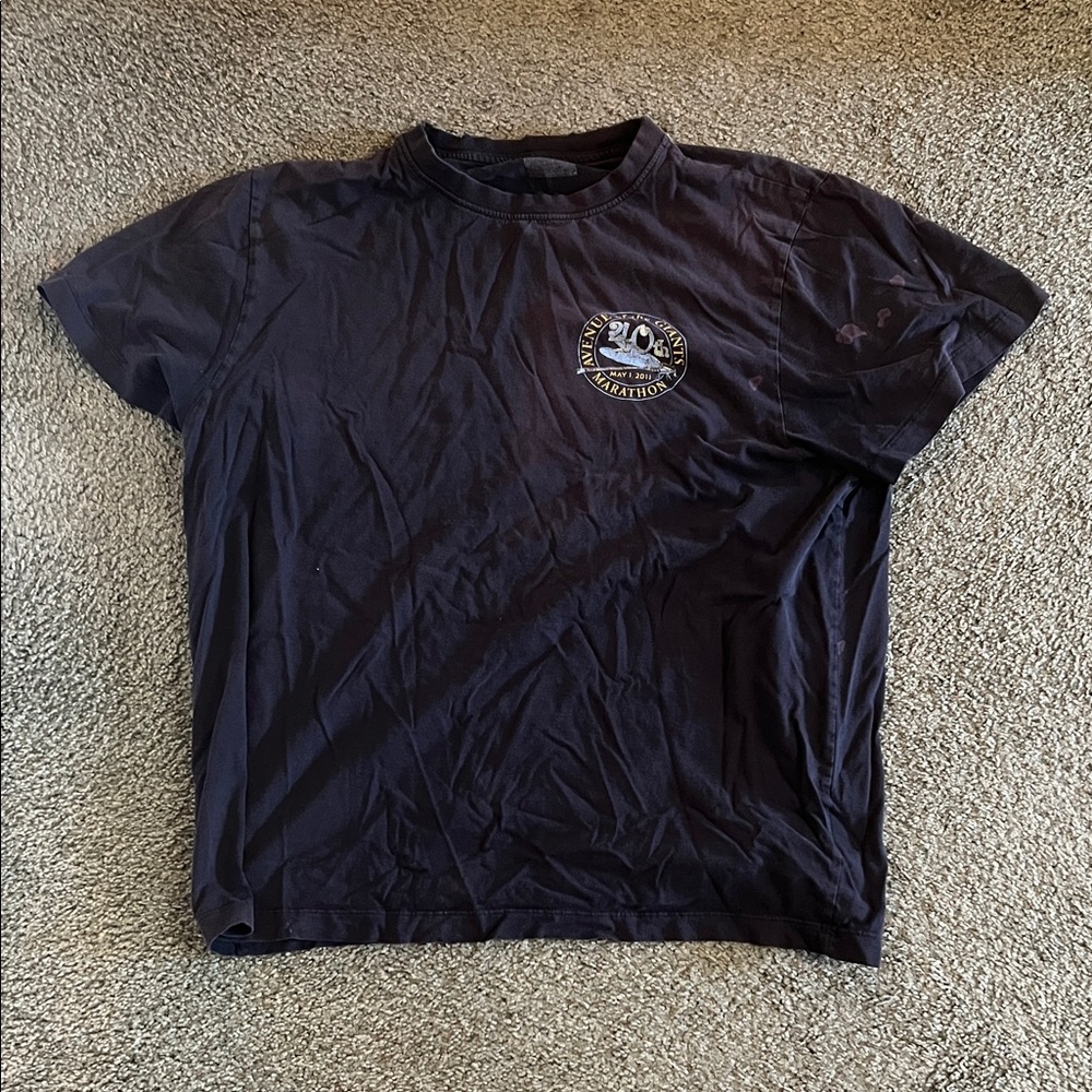 Men's Large Avenue of the Giants Marathon Black Graphic T-Shirt